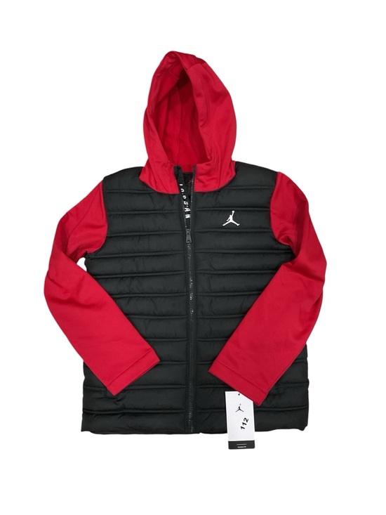 Jordan Other - Jordan Kids Hybrid Puffer Jacket Full Zip Hoodie Black Red Size Medium 10-12Y